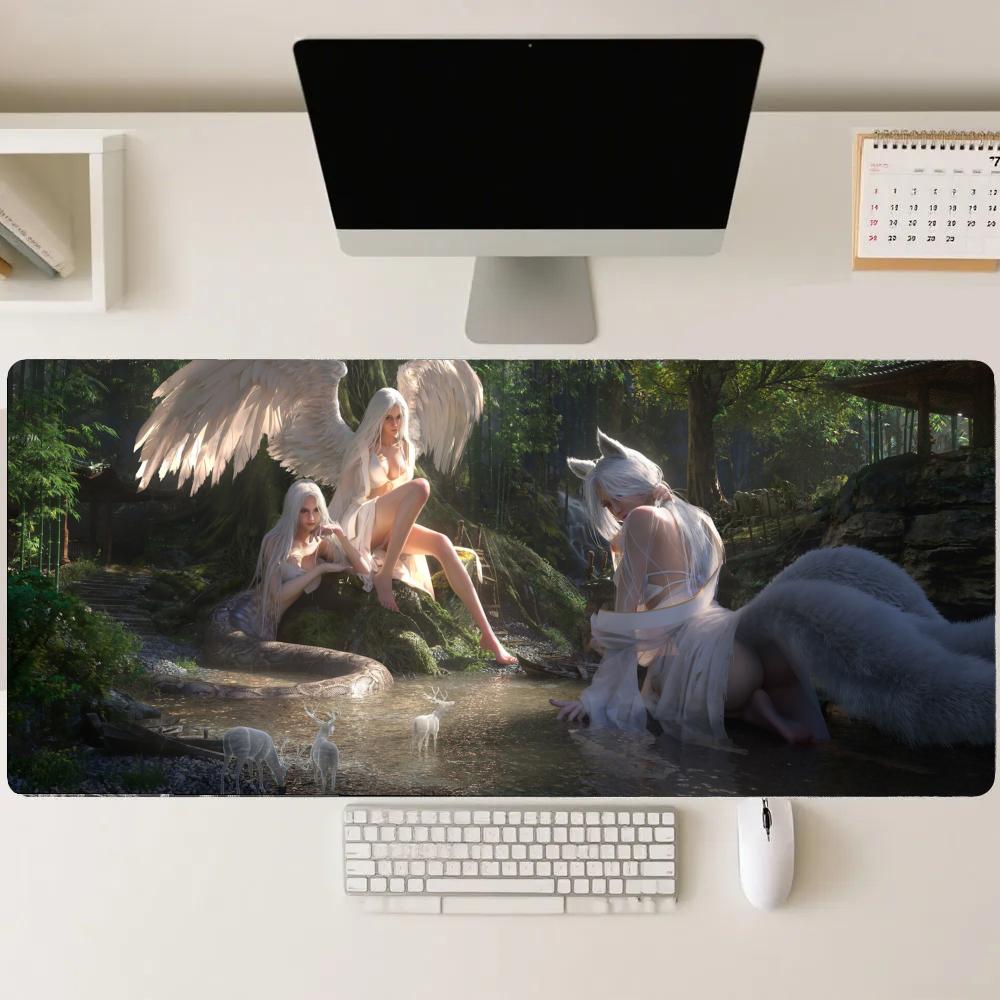 Gaming Accessories For Pc Setup - Forest girl Gamingmatten Verlengde pad Pc-accessoires