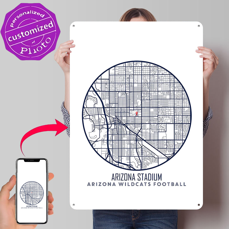 Gaming Accessories Gifts For Men - Arizona Stadium Poster Retro 3D-geprinte metalen