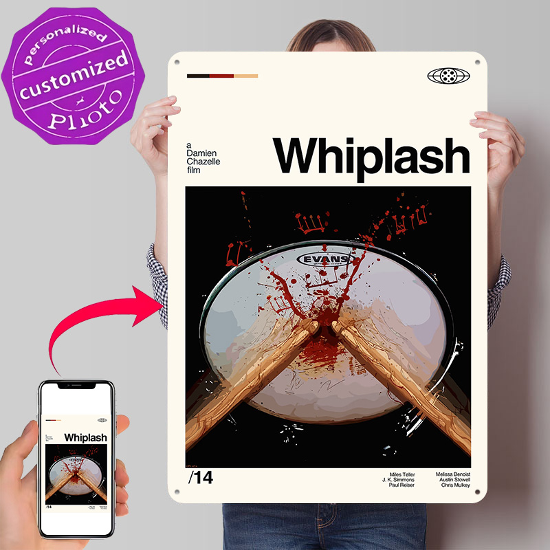 Gaming Accessories Gifts For Men - Whiplash Poster Retro 3D Geprint Metalen